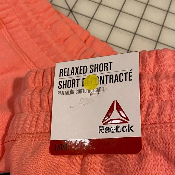 Reebok Vibrant Peach Athletic Shorts side pockets drawstring - Picture 5 of 12